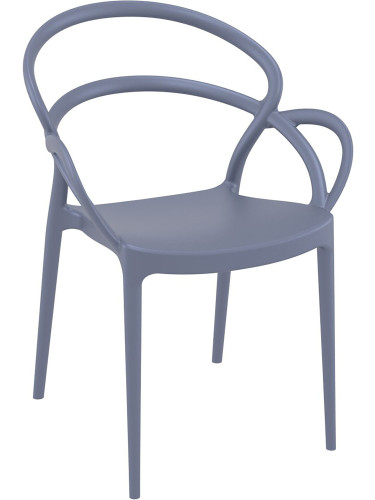 Пластмасов стол с обли форми сив цвят