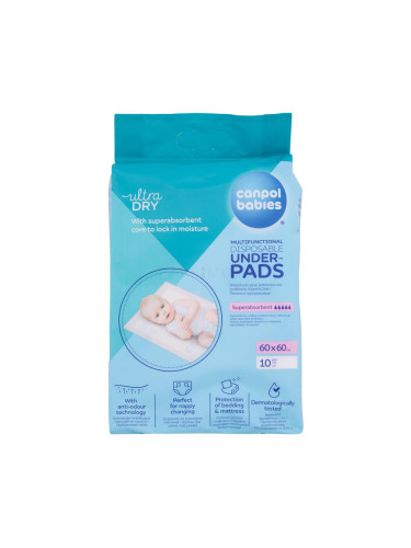 Canpol babies Ultra Dry Multifunctional Disposable Underpads 60 x 60 cm Подложка за повиване за жени 10 бр
