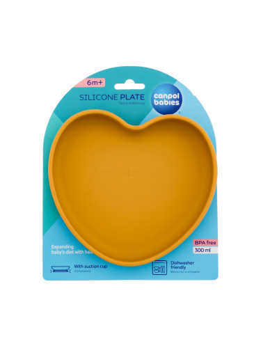 Canpol babies Silicone Suction Plate Yellow Съдове за деца 300 ml