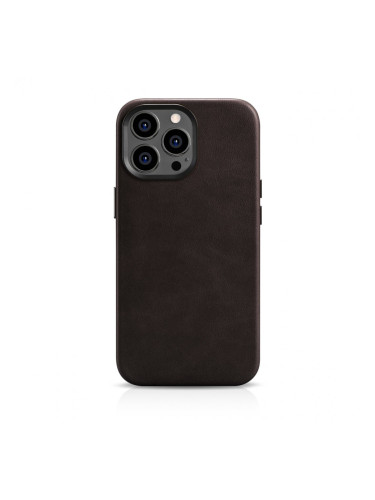 Гръб от естествена кожа iCARER Leather Oil Wax Premium MagSafe - iPhone 14 Pro кафяв