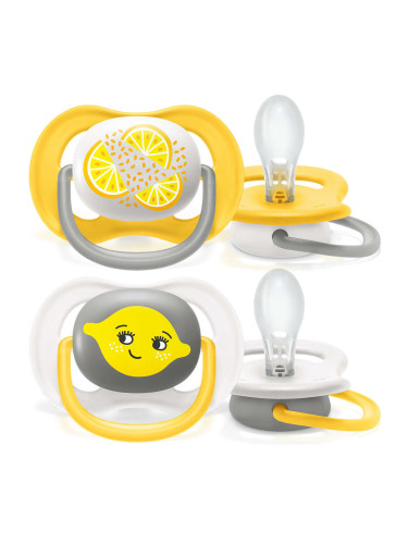 Залъгалка Philips Avent ultra air 6-18 м., лимони, 2 броя SCF080/18