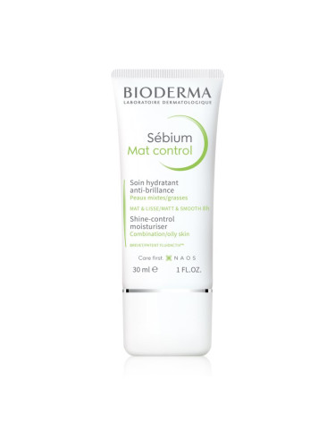 Bioderma Sébium Mat Control лек хидратиращ крем против мазна кожа и разширени пори 30 мл.