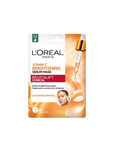 L'Oréal Paris Revitalift Clinical Vitamin C Brightening Serum-Mask Маска за лице за жени 26 гр