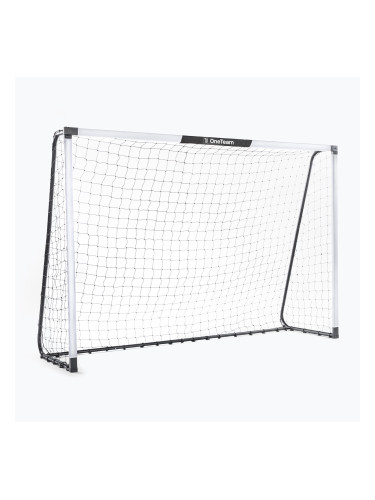 Футболна врата OneTeam One 300 x 200 cm от поцинкована стомана, бяла/черна