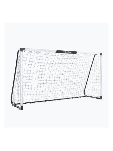 Футболна врата OneTeam One 300 x 160 cm от поцинкована стомана, бяла/черна