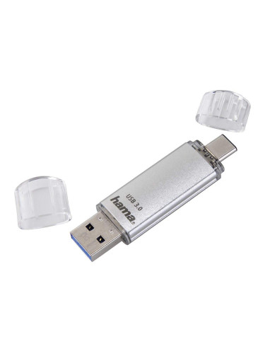 USB памет HAMA Тип USB-C Laeta, 64GB, USB 3.1 Type-C, Сребрист