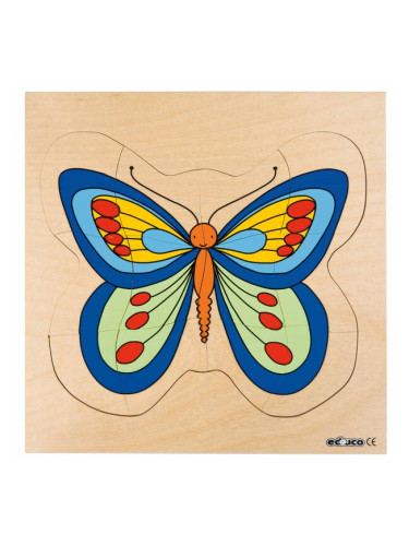Пеперуда - дървен пъзел, представящ растежа