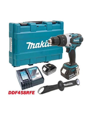 Винтоверт акумулаторен Makita DDF458RFE, 18V, LXT, 2x3Ah, 91Nm