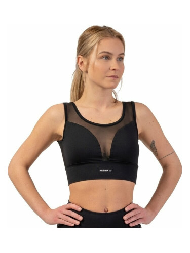 Nebbia Black Mesh Design Sports Bra "Breathe" Black S Фитнес бельо