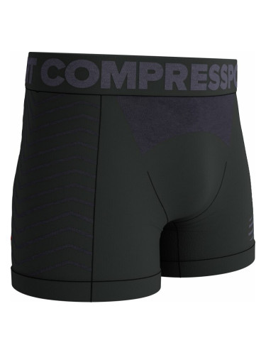 Compressport Seamless Boxer M Black/Grey S Бельо за бягане