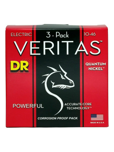 DR Strings VTE-10 Veritas 3-Pack Струни за електрическа китара