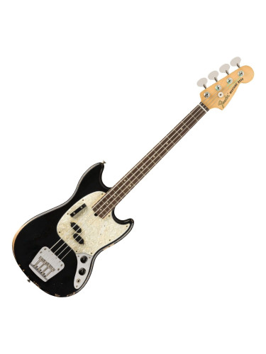 Fender JMJ Road Worn Mustang Bass RW Black Електрическа бас китара