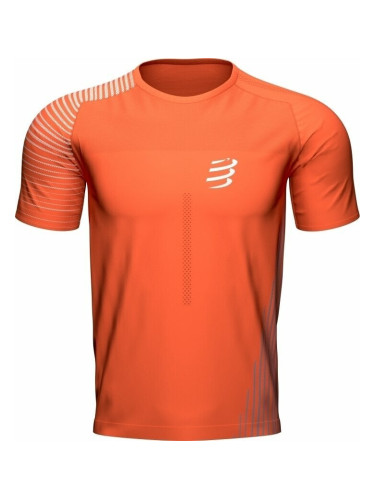 Compressport Performance SS Tshirt M Orangeade/Fjord Blue XL Тениска с къс ръкав за бягане