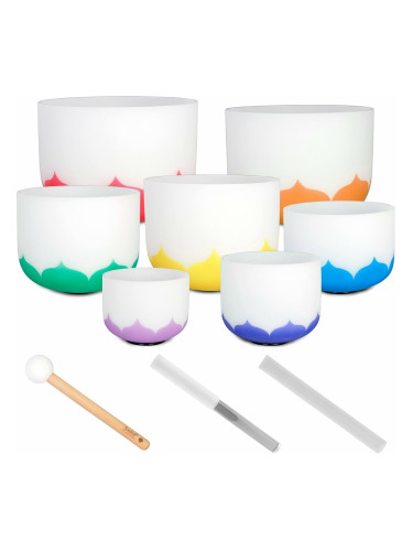 Sela Crystal Singing Bowl Set Frosted 432Hz