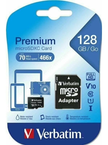 Verbatim SDXC 128GB micro Premium Micro SDXC 128 GB Карта памет