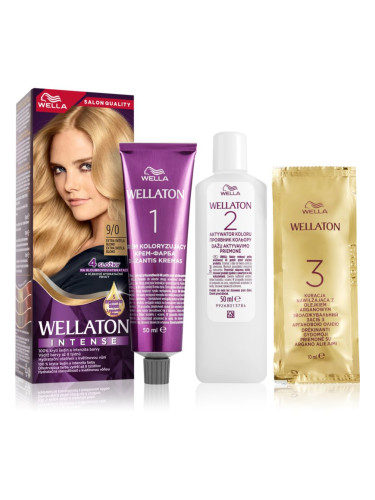 Wella Wellaton Intense перманентната боя за коса с арганово масло цвят 9/0 Very Light Blonde 1 бр.