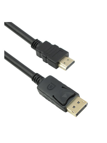 Кабел DeTech DP - HDMI, 1.8m, Черен - 18222