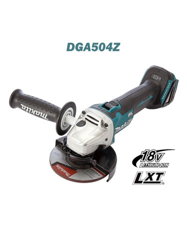 Ъглошлайф акумулаторен, безчетков, Makita DGA504Z, 18V, LXT, 125 мм