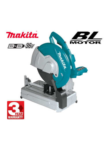 Циркуляр акумулаторен, настолен, за метал, Makita DLW140Z, 18+18V, LXT, 355 мм, безчетков мотор