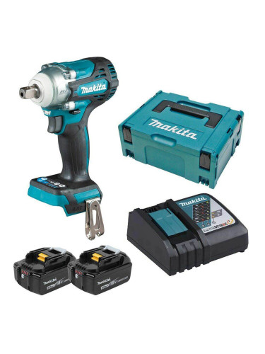 Гайковерт акумулаторен, ударен, Makita DTW301RTJ, 18V, LXT, 2x5Ah, 1/2", 330Nm, безчетков мотор