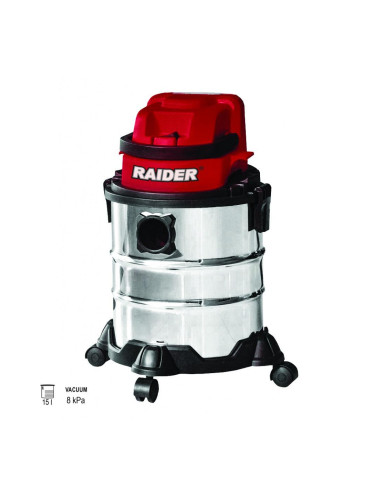 Прахосмукачка акумулаторна за сухо и мокро почистване RAIDER RDP-SDWC20 Solo, 20V, 15 л, 8 kPa, R20 System