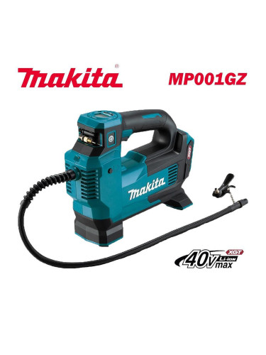 Компресор акумулаторен за гуми Makita MP001GZ, 40V, XGT, 11.1 bar