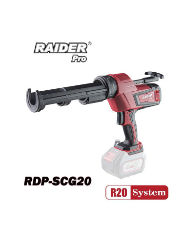 Пистолет за силикон, акумулаторен, RAIDER RDP-SCG20 Solo, 20V, 310 мм, 4500N, R20 System