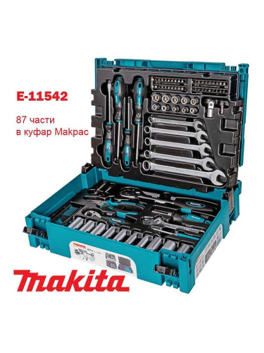 Гедоре 87 части, 1/2", 1/4", Makita E-11542