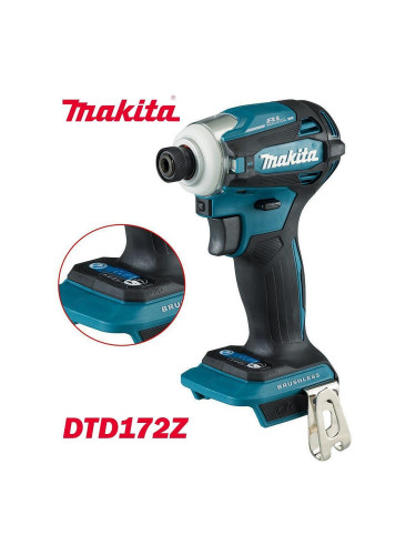 Винтоверт акумулаторен, ударен/Impact, Makita DTD172Z, 18V, LXT, 180Nm, безчетков мотор