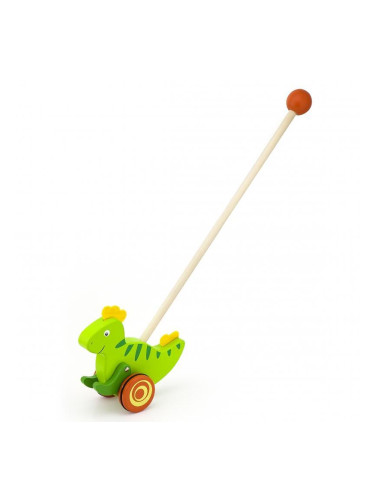 Дървена играчка за бутане - Динозавърче