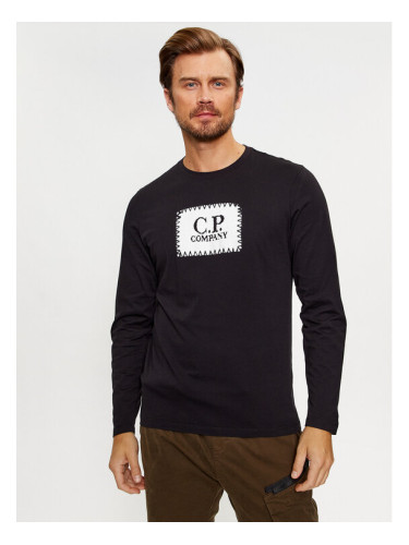 C.P. Company Тениска с дълъг ръкав 15CMTS043A 005100W Черен Regular Fit