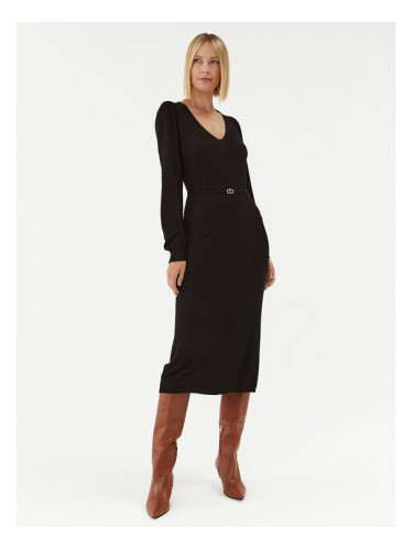 TWINSET Плетена рокля 232TT3062 Черен Regular Fit