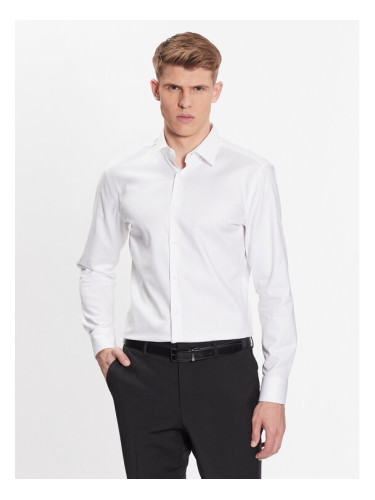 Boss Риза 50470583 Бял Slim Fit