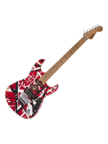 EVH Frankie Striped MN Red/White/Black Електрическа китара