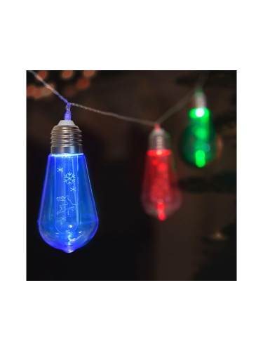 LED Коледни лампички 10xLED/2xAA 2,2м многоцветни