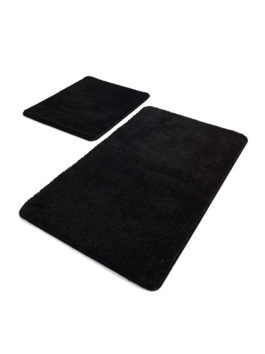Комплект килими за баня Chilai Home 359CHL2333, 2 части, 100х60 см, Антибактериални, Акрил, Черен