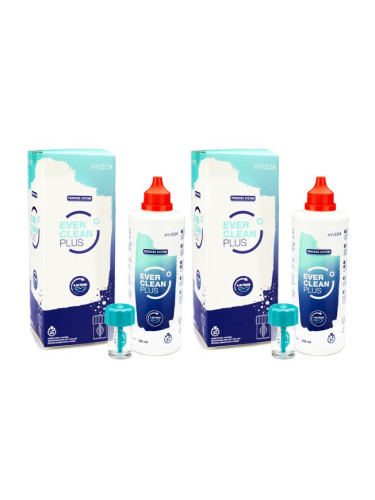 Ever Clean Plus 2 x 350 ml с кутии - разтвори за контактни лещи