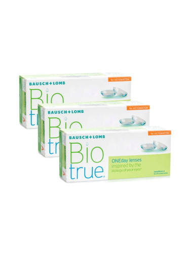 Biotrue ONEday for Astigmatism (90 лещи) - еднодневни контактни лещи, торични спорт, Nesofilcon A