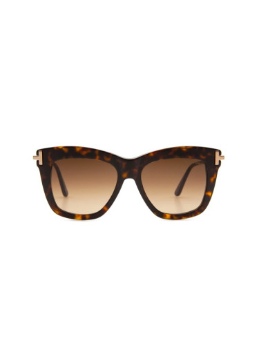 Tom Ford Dasha Ft0822 52F 52 - квадратна слънчеви очила, дамски, кафяви
