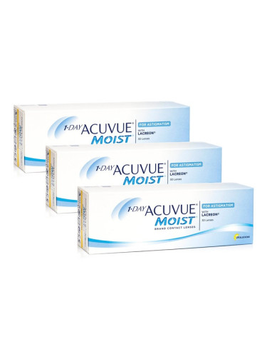 1-Day Acuvue Moist for Astigmatism (90 лещи) - еднодневни контактни лещи, торични спорт, Etafilcon A