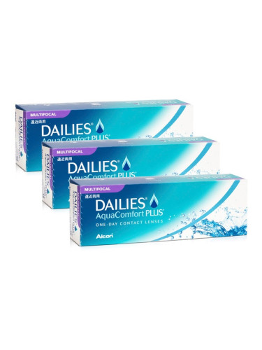 Dailies AquaComfort Plus Multifocal (90 лещи) - еднодневни контактни лещи, мултифокални спорт, Nelfilcon A
