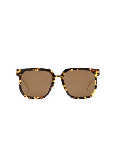 Bottega Veneta Bv1083Sa 002 57 - квадратна слънчеви очила, дамски, кафяви