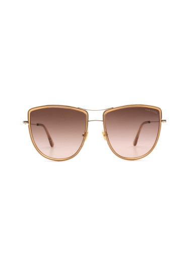 Tom Ford Ft0759 28F 59 - квадратна слънчеви очила, дамски, златни