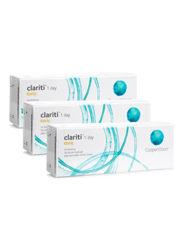 Clariti 1 day Toric (90 лещи) - еднодневни контактни лещи, торични силикон-хидрогелови спорт, Somofilcon A