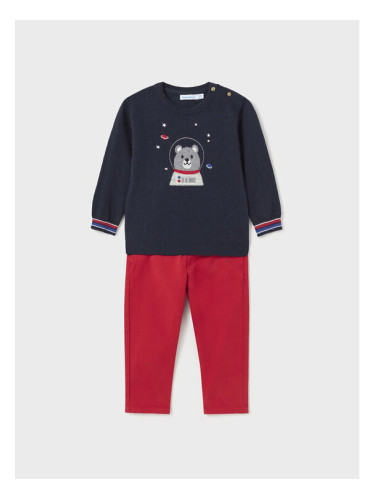 Mayoral Комплект пуловер и платнени панталони 2.544 Червен Regular Fit