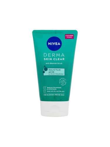 Nivea Derma Skin Clear Anti-Blemish Scrub Ексфолиант за жени 150 ml