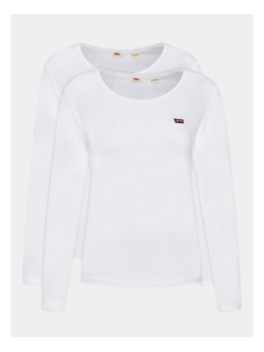 Levi's® Комплект 2 блузи A0787-0000 Бял Slim Fit