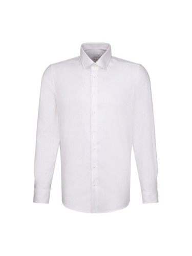 Seidensticker Риза 01.642150 Бял Slim Fit