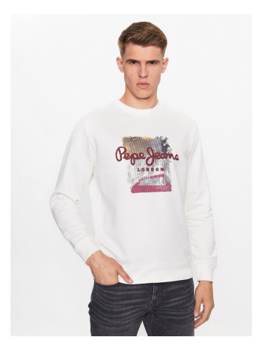 Pepe Jeans Суитшърт Melbourne Sweat PM582483 Бял Regular Fit