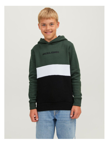 Jack&Jones Junior Суитшърт 12237402 Зелен Regular Fit